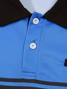 Men's <b>Blue</b> Black Color Blocked Striped Short Sleeve Knitted <b>Polo</b> <b>Shirt</b> Casual Style Quick Dry Regular Fit - Product Image 3