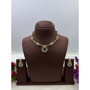 Indian Ethnic Falak Two Tone Gold Plated Casual Hasli Necklace & Earring Set for Wedding - Product Image 5