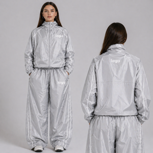 Men Women Unisex Windbreaker <b>Tracksuit</b> Set Custom Logo Nylon Jacket Pants Manufacturer - Product Image 4