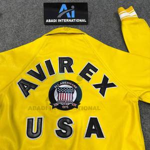 Chaqueta de Cuero Avirex para Mujer en Color Amarillo con Diseño Corto de Cuero Premium, Ajuste Sexy, Última Moda de Invierno, Chaquetas de Cuero Avirex para Mujer - Product Image 6