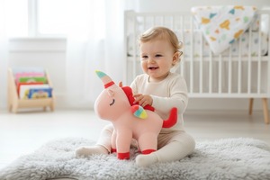 Peluche licorne mignonne en tissu Velboa, jouet en peluche pour enfants, vente en gros - Product Image 2