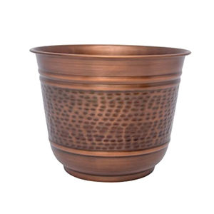 Maceta Moderna de Metal Martillado al por Mayor, Acabado en Cobre de Lujo, Decoración de Jardín Interior y Exterior, Maceta de Mesa para Plantas - Product Image 1