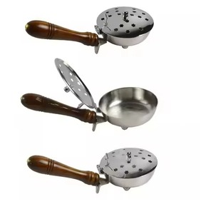 Durable Eco Friendly Hand-made Metal <b>Wooden</b> Handle All Season Use Incense Burner Middle East Indian Style Home <b>Temple</b> Religious - Product Image 1
