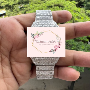 Customized Square Stainless Steel Mechanical <b>Watch</b> Sapphire Crystal Dial Moissanite Diamond Sporty Luxury Design for <b>Men</b>-Limited - Product Image 1