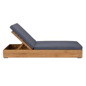 Chaise longue de luxe en teck massif pour l'extérieur avec dossier réglable – Lit de repos pour terrasse au bord de la piscine avec coussin pour hôtel, complexe hôtelier, villa - Product Image 2