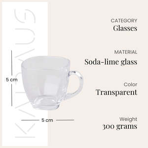 Modern and Classic Aesthetic Glass Tea <b>Cup</b> Set of 2 <b>Reusable</b> Drinkware for Espresso Mugs Party Kitchen-Custom Logo - Product Image 3