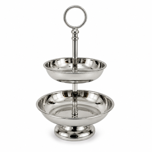 Support à chocolat martelé en argent de qualité supérieure avec accent bleu pour hôtels, mariages et restaurants – Tailles et couleurs personnalisées disponibles - Product Image 2