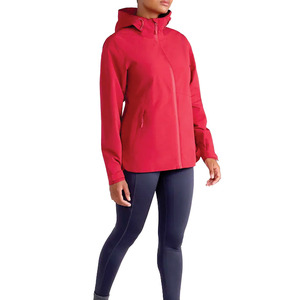 OEM High Quality Custom Women’s Red Waterproof Hooded Softshell Coat <b>Lightweight</b> Outdoor Windbreaker Zip Up Rain <b>jacket</b> for men - Product Image 3