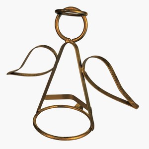 Vintage Gold Metal Angel <b>Stocking</b> <b>Holder</b> Large 12 inch feltsocks - Product Image 3