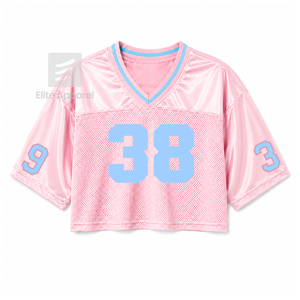 Camiseta personalizada Jack & Jill of America con cuello en V, bloques de color, manga corta, azul cielo y rosa, estilo casual unisex, de malla de poliéster. - Product Image 1