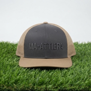 Men's Charcoal Khaki Trucker Cap Custom Embroidered Logo Mesh <b>Back</b> Baseball Hat Adjustable Outdoor Streetwear - Product Image 5