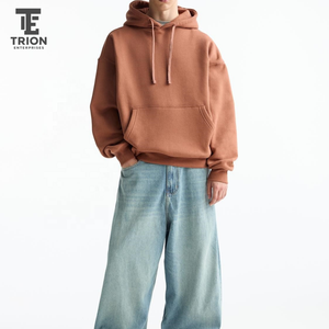 Men's 100% Cotton Fleece Oversized <b>Hoodie</b> <b>Red</b> Thermal Print Pattern Warm Muff Pockets and Laced Neck for Winter - Product Image 2