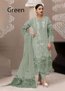 Most Selling Organza Salwar Kameez <b>Suit</b> with Traditional Embroidery & Moti Work Women's Party Wear <b>Fancy</b> Fully Stitched - Product Image 3