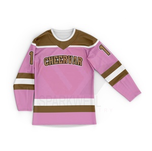 Camiseta de Hockey sobre Hielo Personalizada, Cuello Redondo, Manga Larga, Sublimada, Transpirable, con Logotipo Frontal, de Secado Rápido, Unisex, para Adultos - Product Image 5