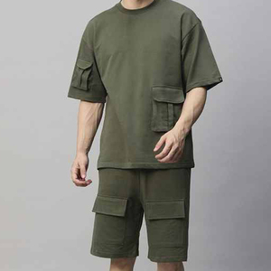 Wholesale Summer New Men Casual Short Shirt <b>Sets</b> Digital Printed Crew Neck Letter Pattern Breathable Polyester/Cotton High <b>Sets</b> - Product Image 4