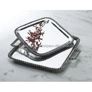 Bandeja de Metal de Cobre Antiguo, Bandeja de Metal Artística Minimalista para Áreas de Diseño de Interiores Modernas, Hecha a Mano por Zahid Exports - Product Image 4