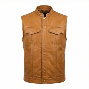 Veste de moto d'été NAI-5080E, gilet en cuir pour motard, vêtement extérieur en toile tendance, coupe-vent, rembourrage en coton, couleur personnalisée - Product Image 1