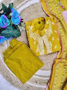 ชุดทำงานผ้ามัสลินพิมพ์ลายดิจิทัลสไตล์อินเดียปากีสถาน ดีไซน์ทันสมัย  สำหรับผู้หญิง  งานพิเศษ  งานปาร์ตี้  งานแต่งงาน  ชุดพื้นเมือง - Product Image 3