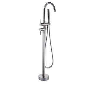 Rubinetto Monocomando per Vasca da Bagno Freestanding e Doccetta a Mano, Montaggio a Pavimento (Nero Spazzolato) - Product Image 5