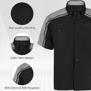 Camisa Reflectante Industrial Mecánica Informal para Hombre, Manga Corta, Uniforme de Trabajo de Seguridad con Logotipo Personalizado - Product Image 6