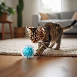 Pelota Transparente con Púas Tommy de 9cm, Juguete Interactivo para Mascotas - Product Image 3