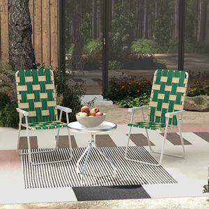 Set di 2 Sedie Pieghevoli da Giardino Verdi, Design Classico Contemporaneo, Sedie Portatili in Ferro con Braccioli per Esterni e Campeggio - Product Image 2