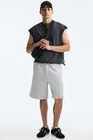 Shorts Bermuda pour Homme en Coton Gris à Imprimé Animal avec Cordon de Serrage à la Taille, Poches, Tissu Respirant - Style Sport, Gym, Casual
