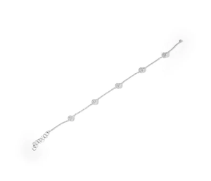 Bracelet chaîne en or massif 18 carats avec mini-diamants de laboratoire délicats et éblouissants pour femme, bijou élégant, cadeau idéal - Product Image 1