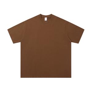 Camiseta de algodón de doble capa con hombros caídos, estampado de letras serigrafiadas, cuello ancho, pedrería y corte holgado para hombre - Product Image 3