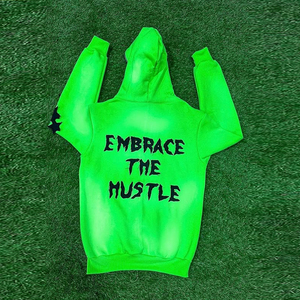 Sweat-shirt à col rond pour homme rouge, imprimé Embrace the Hustle, en molleton décontracté 100% coton, avec poche et blocs de couleur, pour l'hiver - Product Image 4