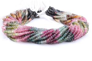 Nouvel Arrivage Perles Rondelles Facettées Multi-Tourmalines de Qualité Supérieure Naturelles 3,5 mm 14 Pouces pour la Fabrication de Bijoux - Product Image 3