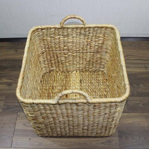 Hot Selling Water Hyacinth Laundry Hamper <b>Large</b> Square Toy <b>Storage</b> <b>Basket</b> with Durable Carrying Handles - Product Image 6