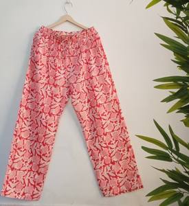 Pantalones de pijama de algodón con estampado floral personalizados para mujer – Pantalones de dormir con cintura elástica – Pijamas hechos a mano. - Product Image 2