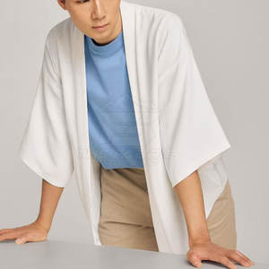 <b>Men</b> Japanese Winter <b>Kimono</b> <b>Jacket</b> with Stand Collar Washed Finish Premium Cotton Fabric Durable & Soft for Casual Use - Product Image 6