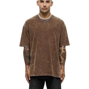 T-shirts Homme Oversize en Coton Épais Personnalisables avec Logo, Impression Haute Qualité, Marron Délavé, Blancs, 280g, Écologiques, Séchage Rapide - Product Image 1
