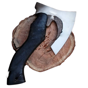 Hacha de Acero al Carbono Hecha a Mano de Alta Calidad, Diseño Superd, Hacha Tomahawk con Mango de Madera y Funda de Cuero, de Última Tendencia - Product Image 3