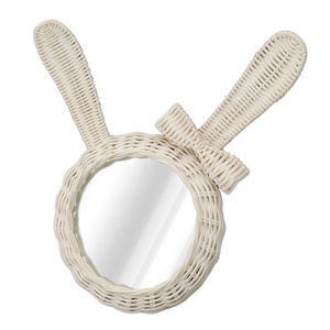 Espejo de Pared Decorativo con Orejas de Conejo de Ratán, Ideal para el Hogar, Hoteles, Resorts, Dormitorios Infantiles, Cuartos de Bebé, para Colgar - Product Image 4