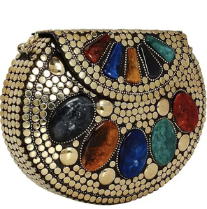 Sac à main en mosaïque artisanal en métal de haute qualité et abordable pour femmes en provenance d'Inde - Product Image 5
