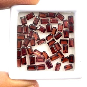 Granate Rojo Natural, Corte Esmeralda, 5mm 7mm, Forma Octogonal Facetada, Gema Suelta para Joyería, Venta al Por Mayor, Granate Calibrado - Product Image 6