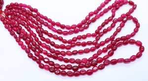 Cuentas ovaladas lisas de cuarzo rubí AAA de 6-7 mm, cuentas ovaladas de piedras preciosas de cuarzo rubí de 18 pulgadas, cuarzo rubí natural suelto para la fabricación de joyas. - Product Image 6