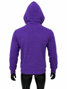 Rhinestone Crystal Studded Half Zip Breathable Print Winter Front Hoodie Oversized Boxy Heavyweight Fleece Streetwear Y2K Custom - Product Image 4