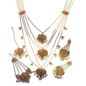 Latest Designs 2026 Stainless Steel <b>Pakistani</b> Indian Sets Women Fashion Chains Necklaces Earrings Trendy Antique Gold Plated - Product Image 1