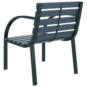 Ensemble de 2 chaises de jardin durables de taille moyenne en bois gris et acier, mobilier d'extérieur durable - Product Image 6