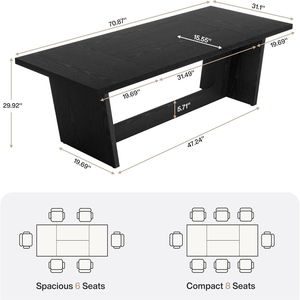 Tavolo da Pranzo in Legno per Cucina, Sala Conferenze e Ufficio - Arredamento Versatile - Product Image 6