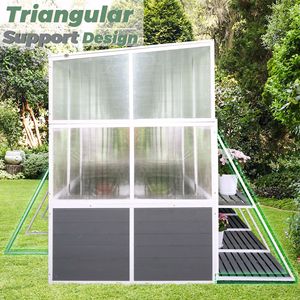 Invernadero de madera resistente tipo Lean-to para exteriores, invernadero grande para verano y invierno, invernadero tipo sala para jardín. - Product Image 2