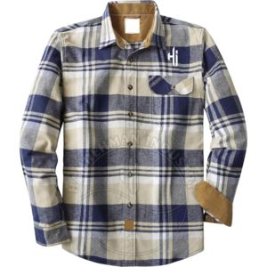 Camisa de Franela a Cuadros Verde para Hombre, Manga Larga, Cuello Clásico, Botones, Bolsillos en el Pecho, Algodón de Calidad con Diseño de Dibujos Animados - Product Image 2