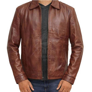 Chaqueta de Cuero de Talla Grande al por Mayor para Uso en Exteriores con Cierre de Cremallera - Product Image 2