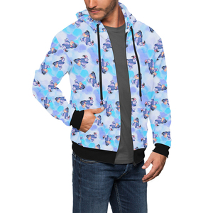 Custom Men's Long Sleeved Zipper Sublimation Hoodies Customized Printing Full Zip Up,us Sublimated Thermal Hoodies Fortleo - Product Image 1