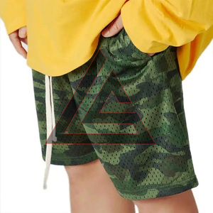 Nouveau design, short de basketball en maille 100% respirant, style streetwear, personnalisable, double ligne, avec cordon de serrage, couleur unie, idéal pour l'été - Product Image 6