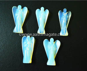 งานแกะสลักโอปอลไลต์รูปนางฟ้า ขนาด 2 นิ้ว คุณภาพ AA Plus ควอตซ์ธรรมชาติ รูปปั้นทางศาสนา ของตกแต่งเพื่อการบำบัดทางจิตวิญญาณ ขายส่ง - Product Image 5